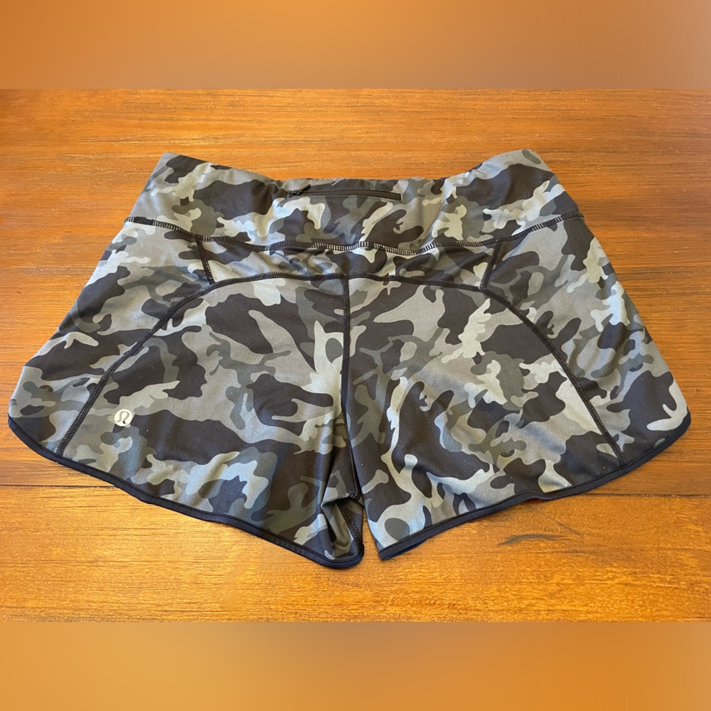 Camouflage Lululemon running shorts